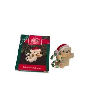 Hallmark Keepsake Christmas Ornament 1992 Baby Second Christmas Teddy Bear